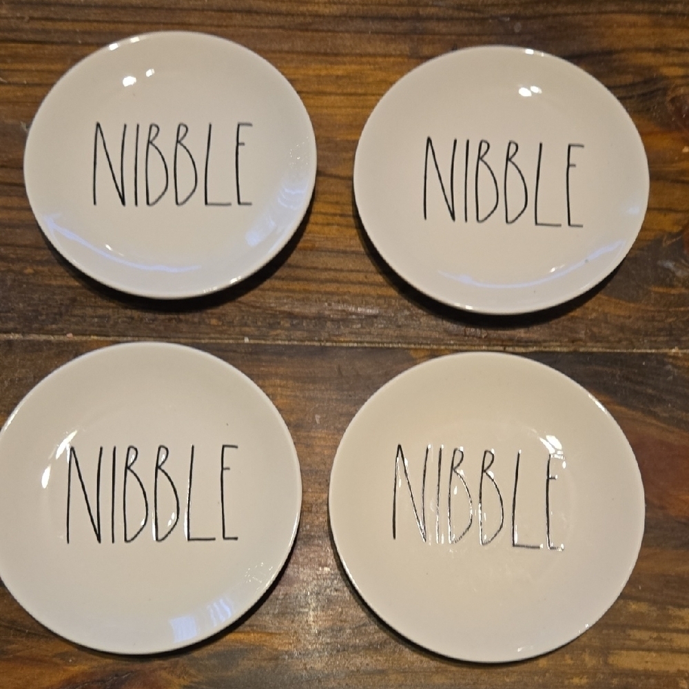 Rae Dunn Artisan Collection Nibble Appetizer Plates Set of 4
